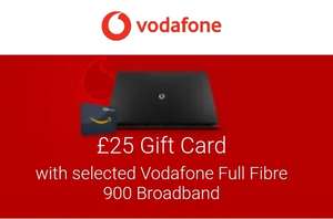 Vodafone 910Mb broadband + £25 choice of Gift voucher + £56 TCB - £29pm/24m (£25.63pm effective / £22.63pm for existing mobile customer)