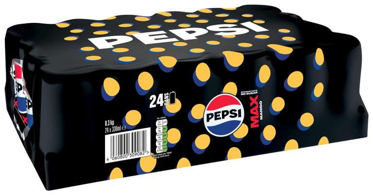 Pepsi Max Mango 24x330ml x 4 (96 cans) / £26 S&S - £24 S&S Max Savings