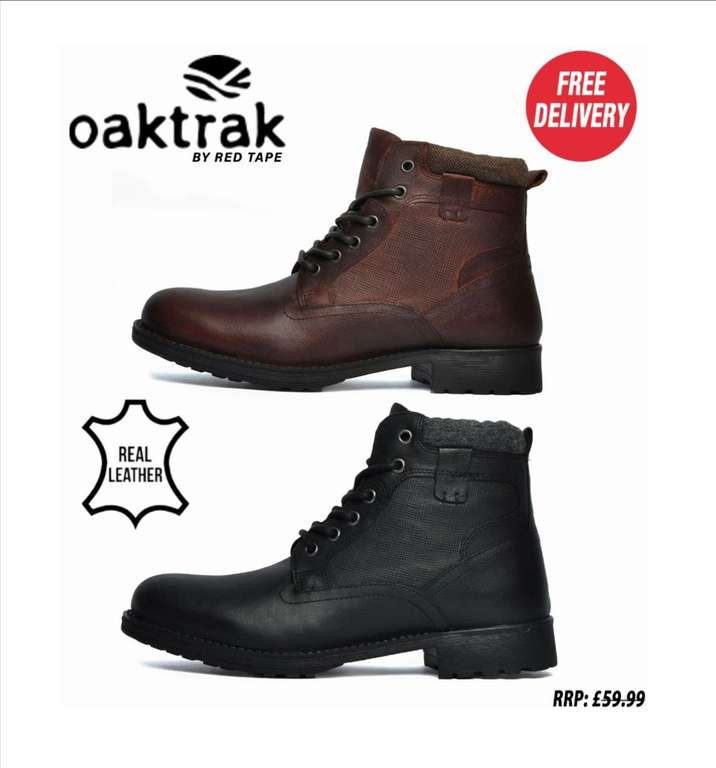 Oaktrak Benson by Red Tape Leather Men's Black/Brown With Code
