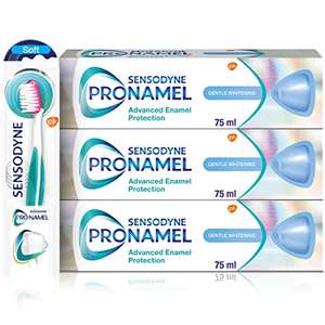 Sensodyne Pronamel Regime Kit, 3x Sensodyne Pronamel Gentle Whitening Cool Mint Toothpaste 75ml & 1x Pronamel Toothbrush £6 @ Amazon