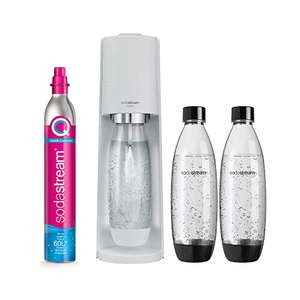 SodaStream Terra Promopack Water Carbonator with CO2 Cylinder and 3 x 1 L Dishwasher-Safe Plastic Bottles Height 44 cm White £56.83 @ Amazon