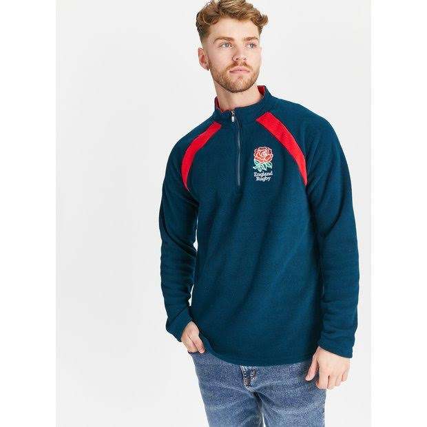 Men's England, Scotland & Wales Rugby Navy Half Zip Fleece Further Reduced + free click and collect