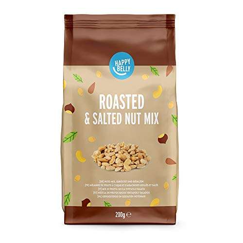 Amazon Brand - Happy Belly - Roasted and Salted Nut Mix, 800g (4 x Pack of 200g) - £5.57 S&S / £4.98 S&S + Voucher