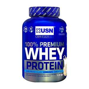 USN 100% Whey Vanilla 2.28 kg: Premium Whey Protein Whey Isolate Protein Powder - £20.61 @ Amazon