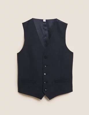 British Wool Textured Waistcoat now £6.49 with Free Click and Collect From Marks and Spencers