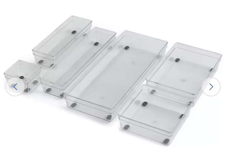 Argos Home Set of 6 Drawer Organiser - Clear - £10.50 with click & collect @ Argos