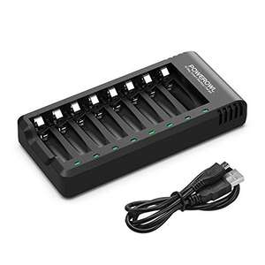 POWEROWL 8 Bay AA AAA Battery Charger (USB High-Speed Charging, Independent Slot) for Ni-MH Ni-CD Batteries Sold by NengWo-EU FBA