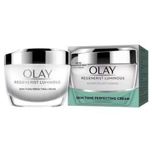 Olay Regenerist Luminous Anti-Ageing Skin Tone Perfecting Moisturiser 50ml Now £10 @ Amazon