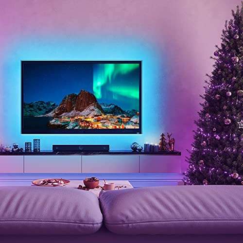 Phopollo TV Led Lights, 5M USB for 75"-85" TV with App Control, Music Sync £9.99 with voucher Sold by Phopollo Dispatched by Amazon