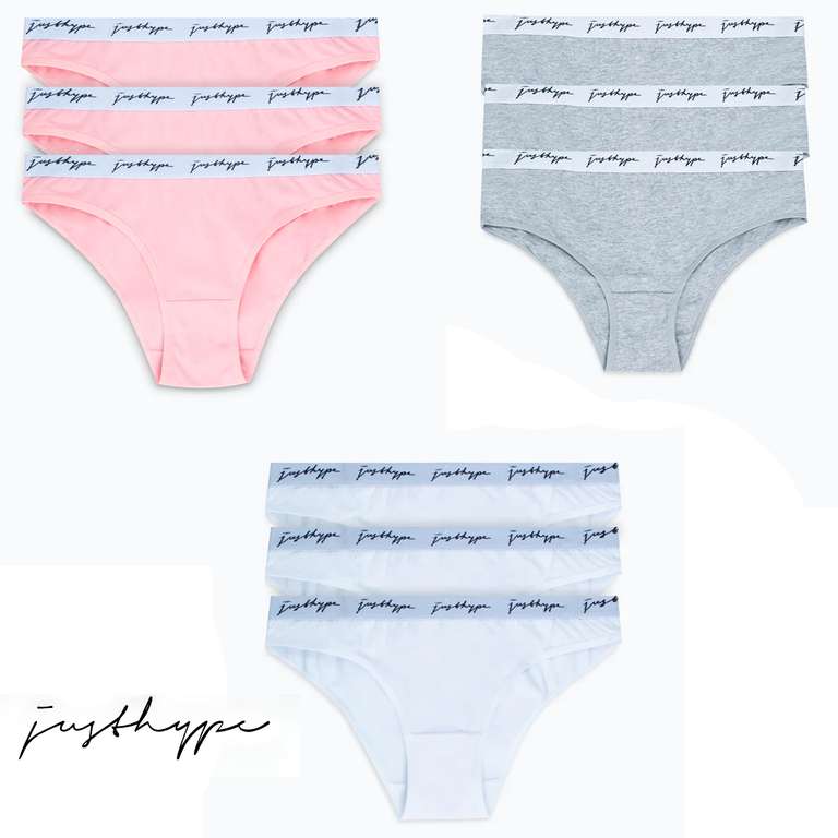 3 Pairs of Women's Hype Briefs £7.49 / Bralets From £5.89 Each / 3 Pack Briefs + Bralet From £9.98 Delivered With Code @ Just Hype