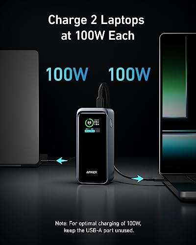 Anker Prime Power Bank, 20,000mAh, 200W Output, Smart Digital Display, 2 USB-C and 1 USB-A - W/Voucher - Sold by AnkerDirect UK FBA