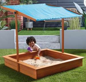 Wooden Sandbox with Canopy Roof £30 + £4.99 delivery at Studio
