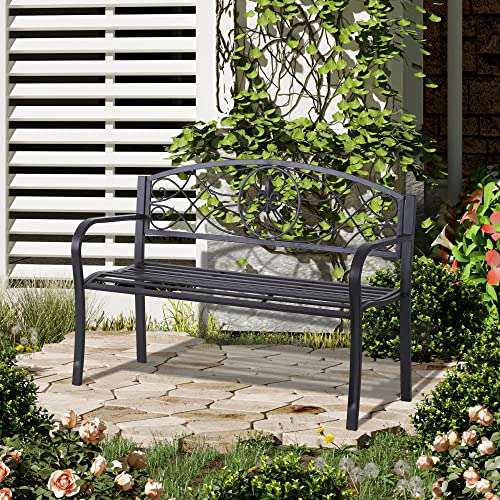 Outsunny 2 Seater Outdoor Garden Bench with Armrest £64.99 @ Amazon