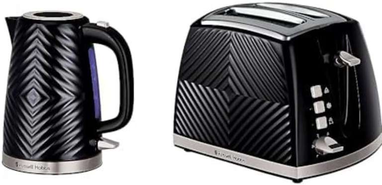 Russell Hobbs Honeycomb 2 Slice Toaster & Cordless Kettle Set white