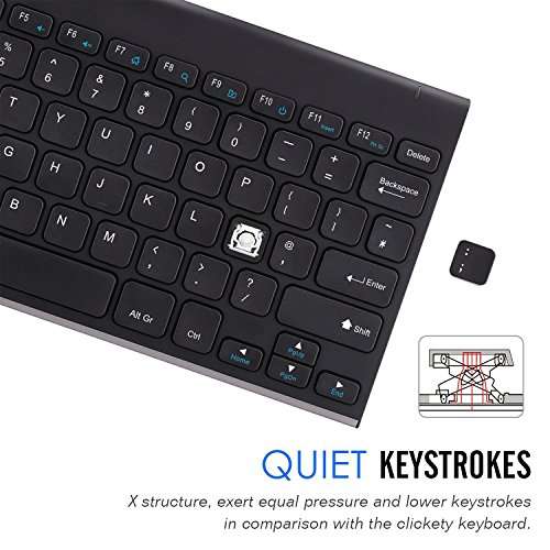 Arteck 2.4G Wireless Keyboard Stainless Steel Ultra Slim Full Size Keyboard inc 20% off voucher - Sold by ARTECK / FBA