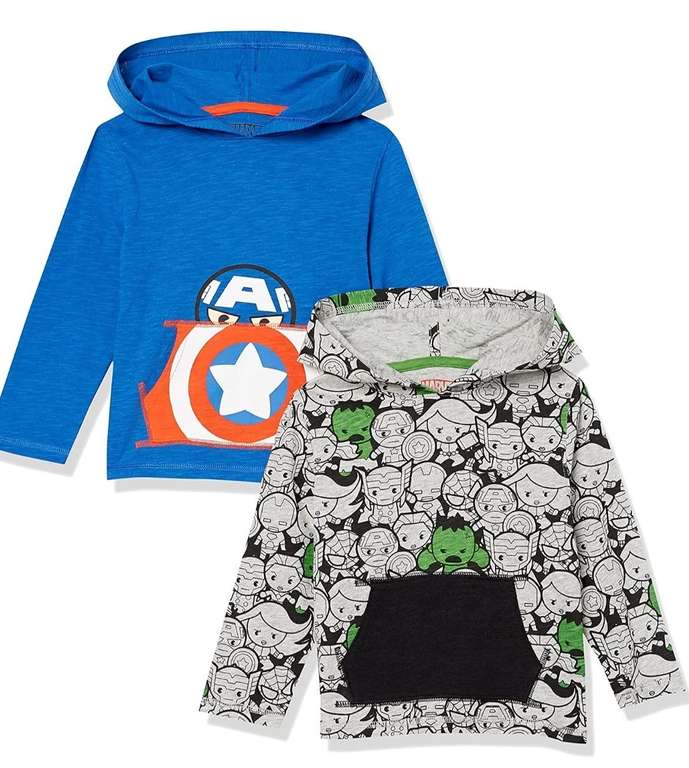 Amazon Essentials Marvel Boys and Toddlers' Lightweight Hooded Long-Sleeve T-Shirts, Pack of 2 age 3 now £8.96 at Amazon
