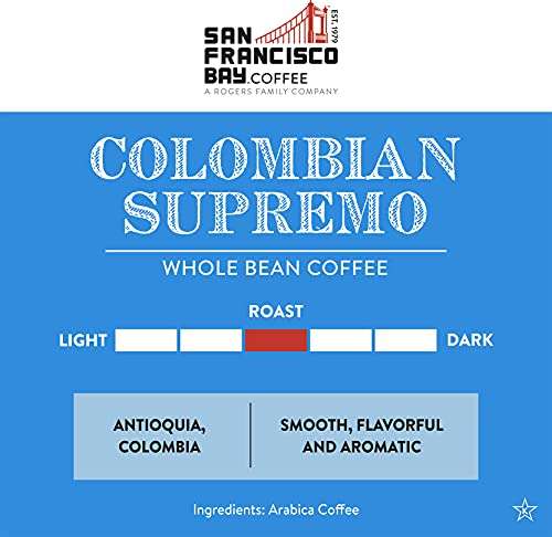 San Francisco Bay Coffee Colombia Supremo, Whole Bean, 908g - £7.89 @ Amazon