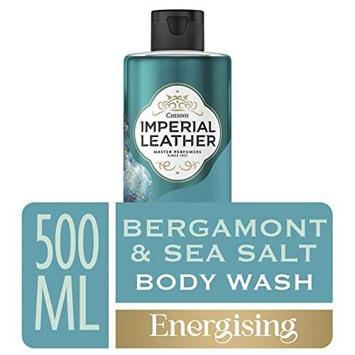 Imperial Leather Energising Shower Gel, Bergamot & Sea Salt Fragrance, Signature Oil Blend with Creamy Lather - Gentle Skin Care (4X500ml)