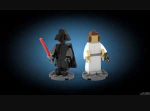 Free Build a LEGO Star Wars Darth Vader and Princess Leia and take them home with you.