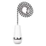 ‎Westinghouse Lighting 77292 Chrome Finish, White Wooden Cone Pull Chain for fans 30.5cm