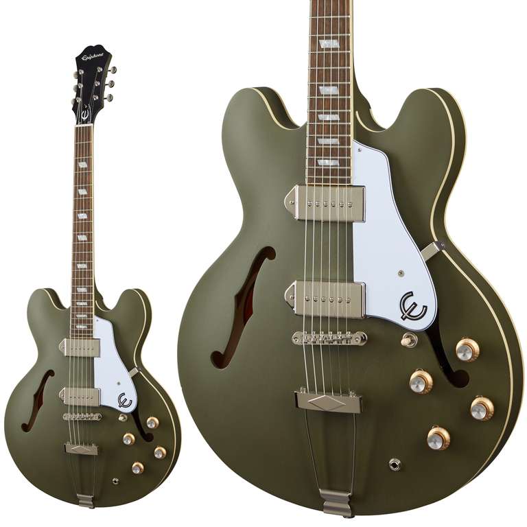 Epiphone Casino Worn Olive Hollow-body Guitar - P-90 Pickups / Graph Tech Nut - £379 Delivered @ GuitarGuitar