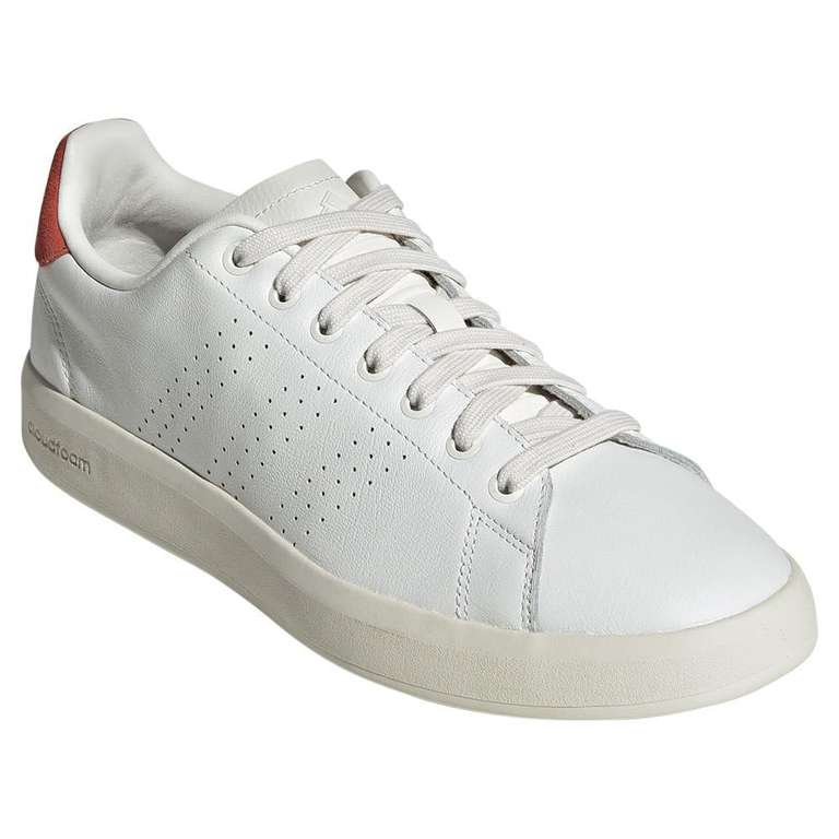 adidas Men's Advantage Premium Leather Trainers in White/Red (Or White/Grey £25.40) Size 7
