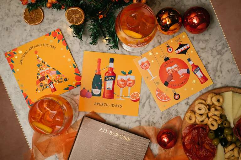 Buy a £5 Christmas Card, Get 2 Drinks at your nearest All Bar One (All Proceeds go to the The Drinks Trust) @ Etsy / AperolSpritzUK