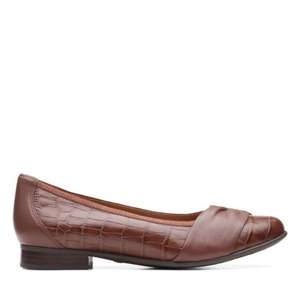 Clarks Un Blush Wish, Dark Tan Croc, Ballet-flat (2cm heel) slip-on £30 @ Clarks Outlet