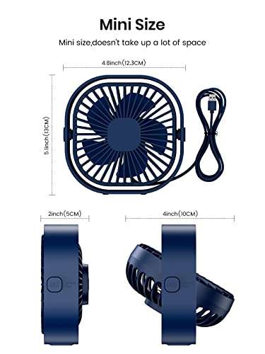 TOPK Desk Fan USB Desk Fan Mini Fan with Strong Airflow & Quiet Operation - £6.99 With Voucher @ TOPKDirect / Amazon