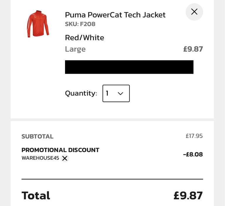 Puma PowerCat Tech Jacket (S/L/XL) - £13.82 Delivered With Code @ Country Golf