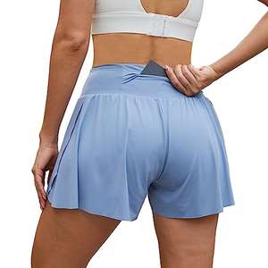 Arcweg Womens 2 in 1 Running Shorts, Double Layer Skirt, Quick Dry with Phone Pocket Blue/Grey/Black With Voucher & Code - Sold By Arcweg
