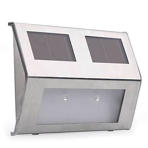 Waterproof Solar Powered Outdoor IP44 Durable Wall Light. For Gardens, Fences, Garages, Pathways £7.49 with 50% off voucher