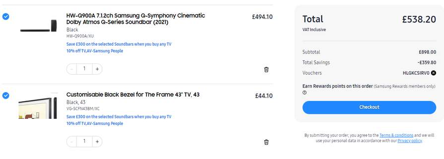 Samsung HW-Q900A 7.1.2ch Samsung Q-Symphony Cinematic Dolby Atmos 
