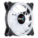 Aerocool Duo 12 PC fan – 120mm Fan with Double Ring RGB LED Lighting and 28 LEDs, Includes a 6-Pin Connector, 1000 RPM, Single Fan, Black
