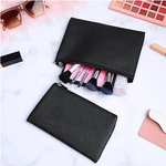 2 Pcs PU Leather Cosmetic Bags, Waterproof Large Travel Makeup Bag with Small Make Up Organizer Zipper (Black or Pink) - sold by Wanxiao