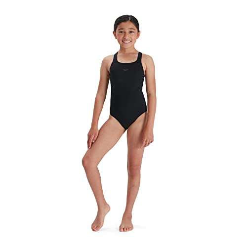 Speedo Girl's ECO Endurance+ Medallist Swimsuit, Comfortable, Stylish Design, Extra Flexibility - Black - From £6 @ Amazon