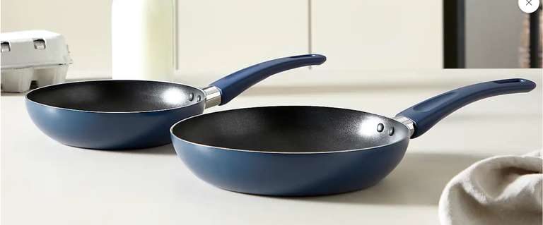 Set of 2 Navy Frying Pans(20cm and 24cm) - Free C&C