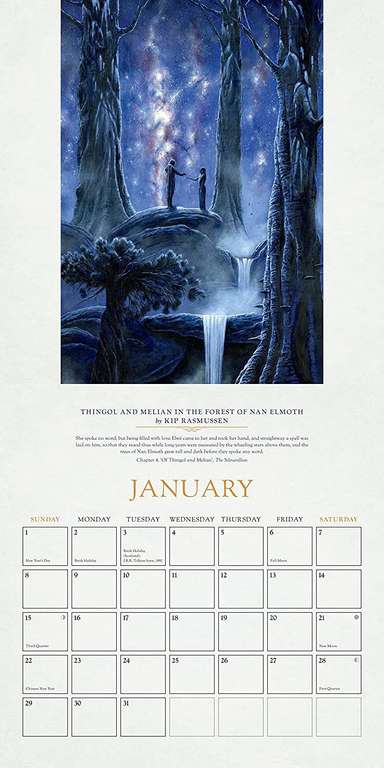 Tolkien Calendar 2023 - £2.49 @ Amazon
