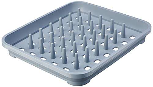 Addis 518356 Eco Made from 100% Recycled Plastic Draining Dish Plate Rack with pegs, Light Grey, 33.5 x 38 x 5cm - £3 @ Amazon