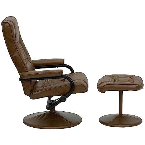 Flash Furniture Contemporary Recliner and Ottoman with Leather Wrapped Base - £137.99 @ Amazon