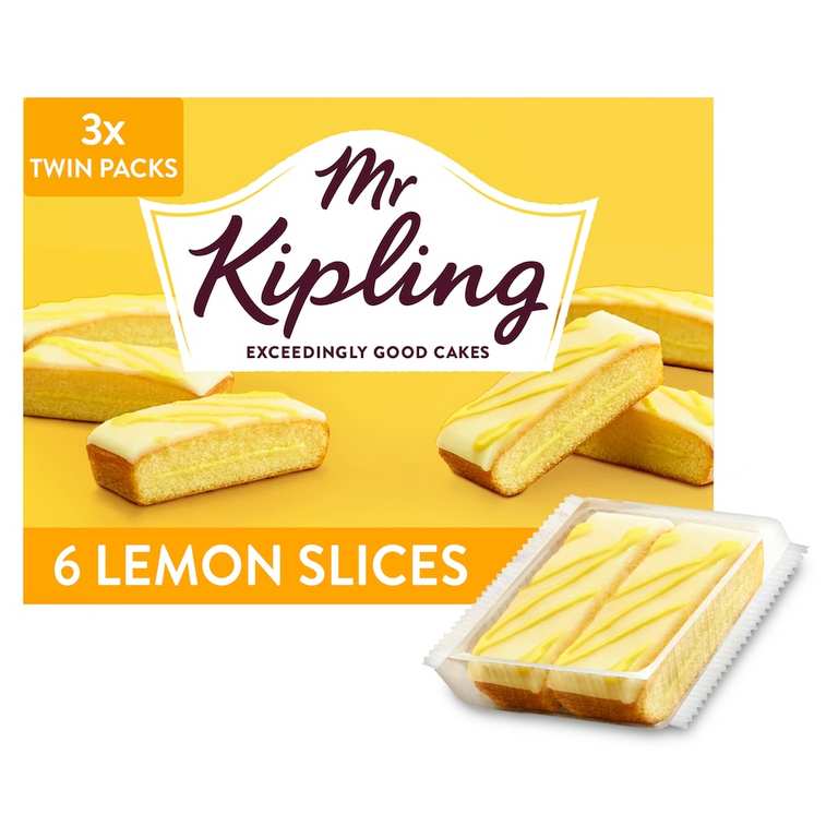 Mr Kipling Lemon Cake Slices 6 Pack - Clubcard Price