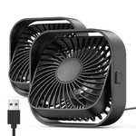 TOPK USB Desk Fan, [2Pack] Strong Airflow & Quiet Operation 3 Speed Wind in black with voucher - Sold by TOPKDirect / FBA