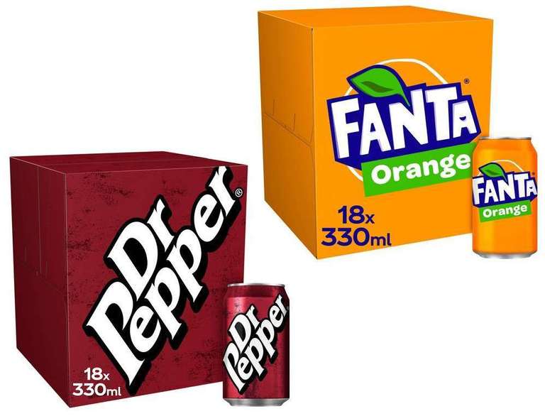 Dr Pepper / Fanta Orange 18 x 330ml - £6 (Nectar Price) @ Sainsbury's