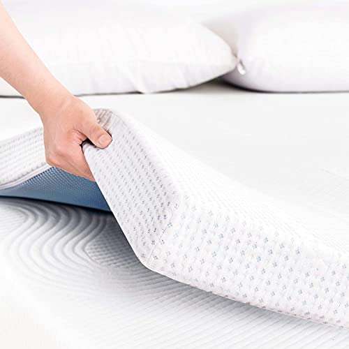 CHUN YI 3 inch Thick Double Memory Foam Mattress Topper With Anti-Slip Ventilated Hypoallergic Bamboo Cover, (7.5cm,135x190cm)
