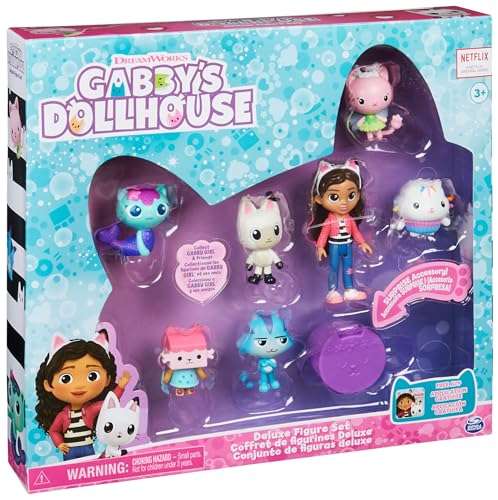 Gabby’s Dollhouse, Deluxe Figure Gift Set with 7 Toy Figures and Surprise Accessory