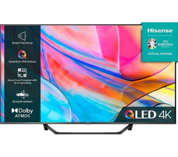 HISENSE 55A7KQTUK 55" Smart 4K Ultra HD HDR QLED TV with Amazon Alexa