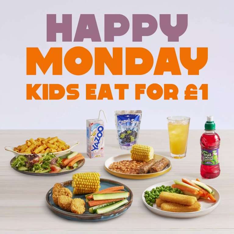 Kids Eat For £1 Every Monday With A Full Paying Adult