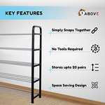 1ABOVE 5 Tier Shoe Rack Organiser, Heavy duty storage unit - £13.99 - Dispatched and Sold by 1ABOVE via Amazon