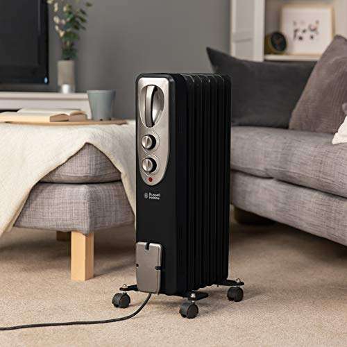 Russell Hobbs 1500W/1.5KW Oil Filled Radiator, 7 Fin Portable Electric Heater