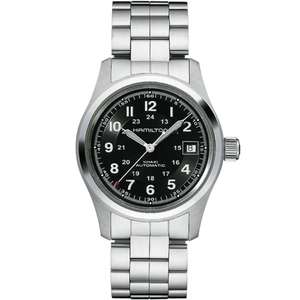 Hamilton Khaki Field Automatic Black Dial Stainless Steel Bracelet Mens Watch H70455133